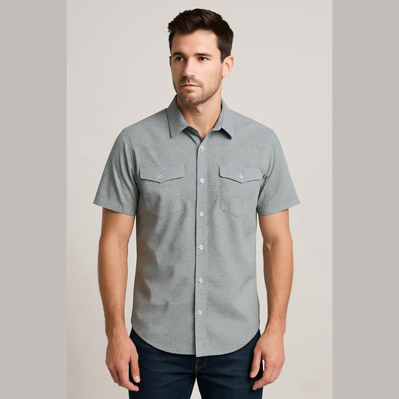 Wrangler Wrancher Men's Short Sleeve Western Shirt Pearl Snaps Size XL - Picture 1 of 7